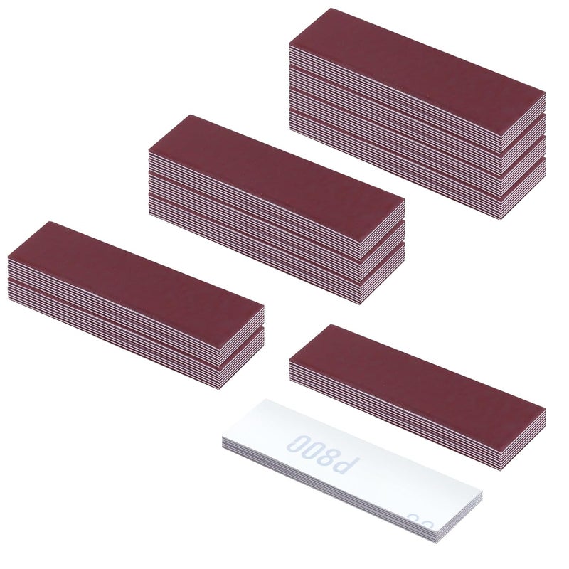 LEONTOOL 100Pcs 800 Grit Micro Detail Sander Paper Kit 3.5" x 1.2" Hook and Loop Sandpaper Strips Detail Sander Refills Finishing Sander Paper for Wood Crafts, Tight Spaces and DIY Polishing Projects - Image 1